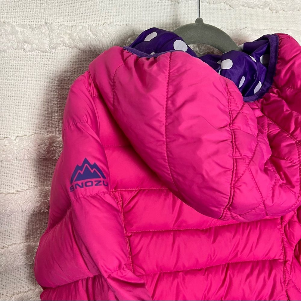 Snozu Pink and Purple girls puffer Jacket - Picture 5 of 5